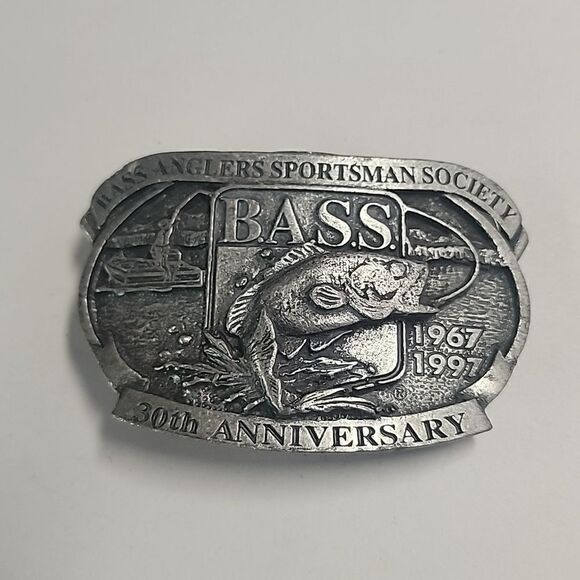 1997 BASS Bass Anglers Sportsman Society Fishing 30th anniversary belt buckle - Picture 1 of 2